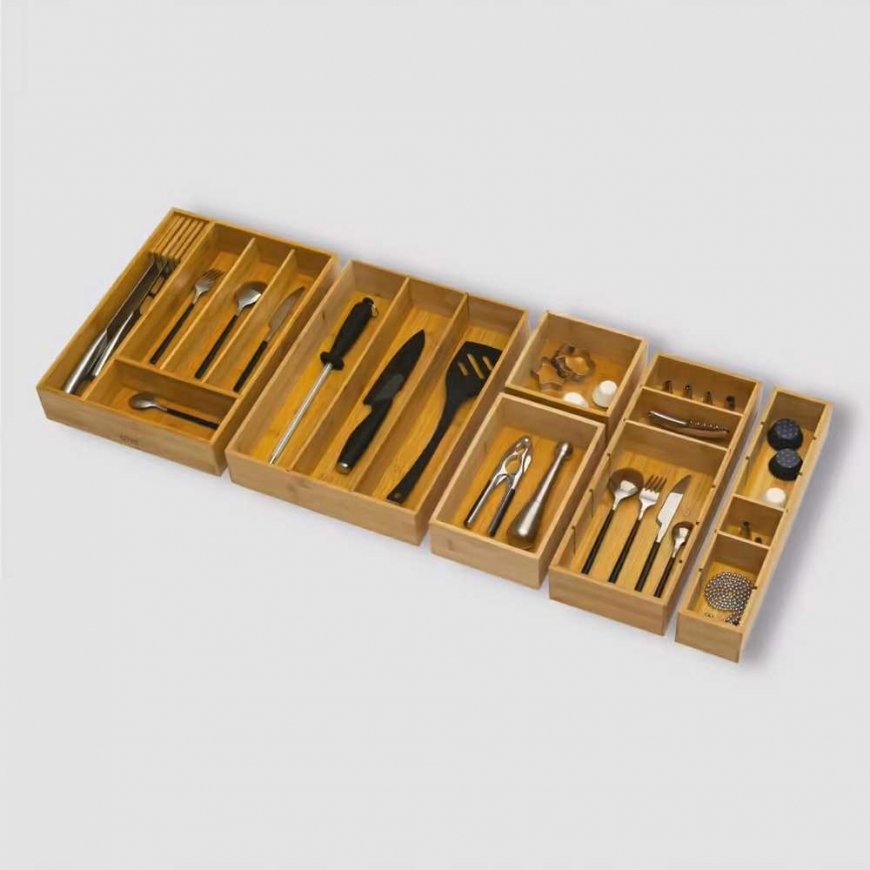 BAMBOO cutlery organizer, 3 compartments – 5