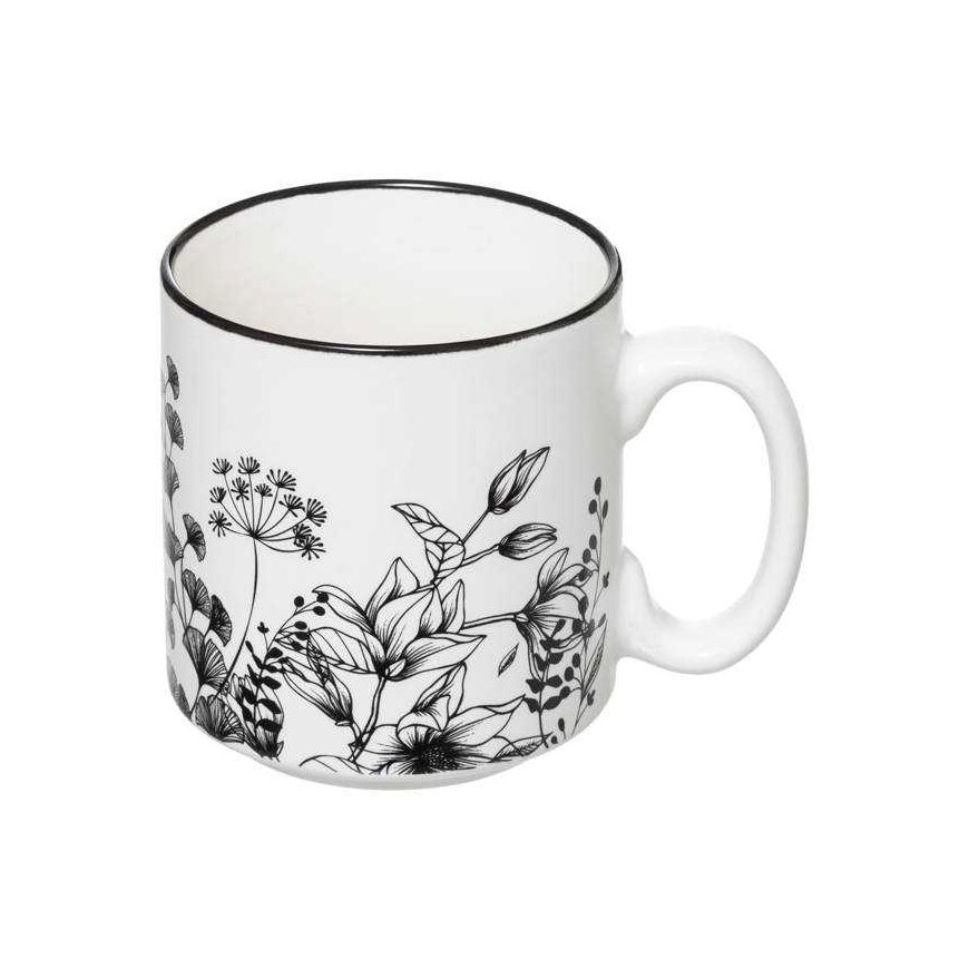 PIECES Ceramic cups on stand FLORAL, 240 ml, 4 pcs. – 2