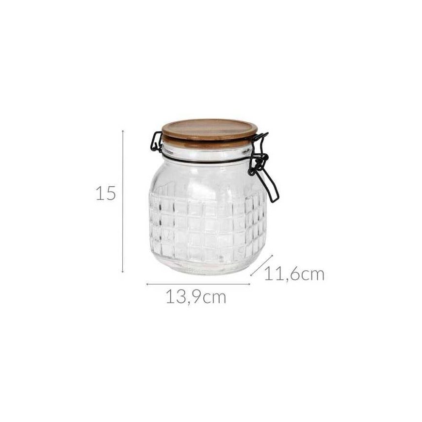 Erinomaiset taloustavarapurkit, joissa suljettava kansi, lasi 1,1 l – 3