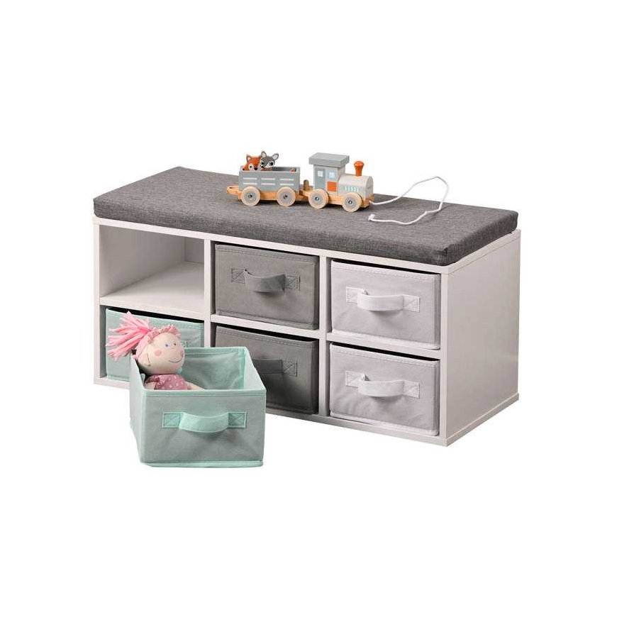 Children's bench with 6 textile organizers, Kesper