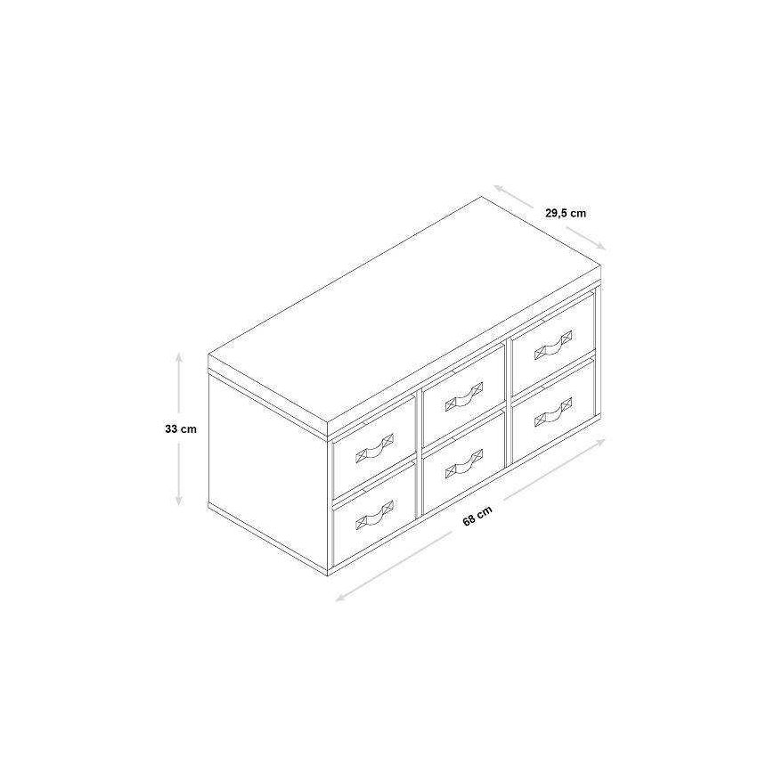 Children's bench with 6 textile organizers, Kesper – 4