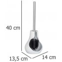 Toilet cleaning brush with semi-closed container, stylish DROP NEO toilet set - WENKO