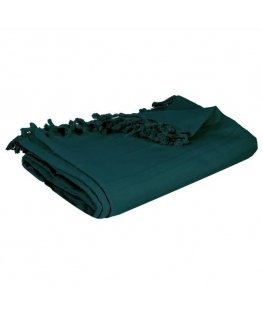 Atmosphera Bedding PEACOCK with fringes, 160 x 220 cm, green