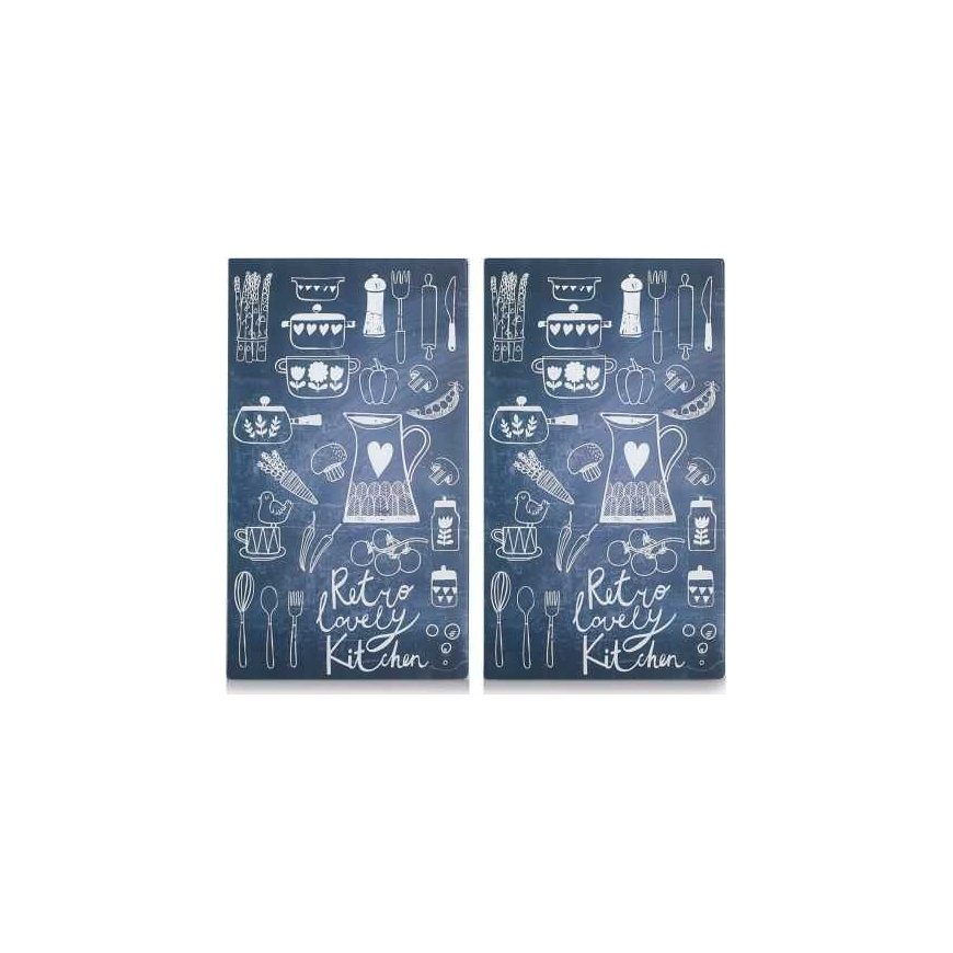 PIECES LOVELY KITCHEN stiklinės apsauginės plokštės viryklei — 2 vnt, ZELLER