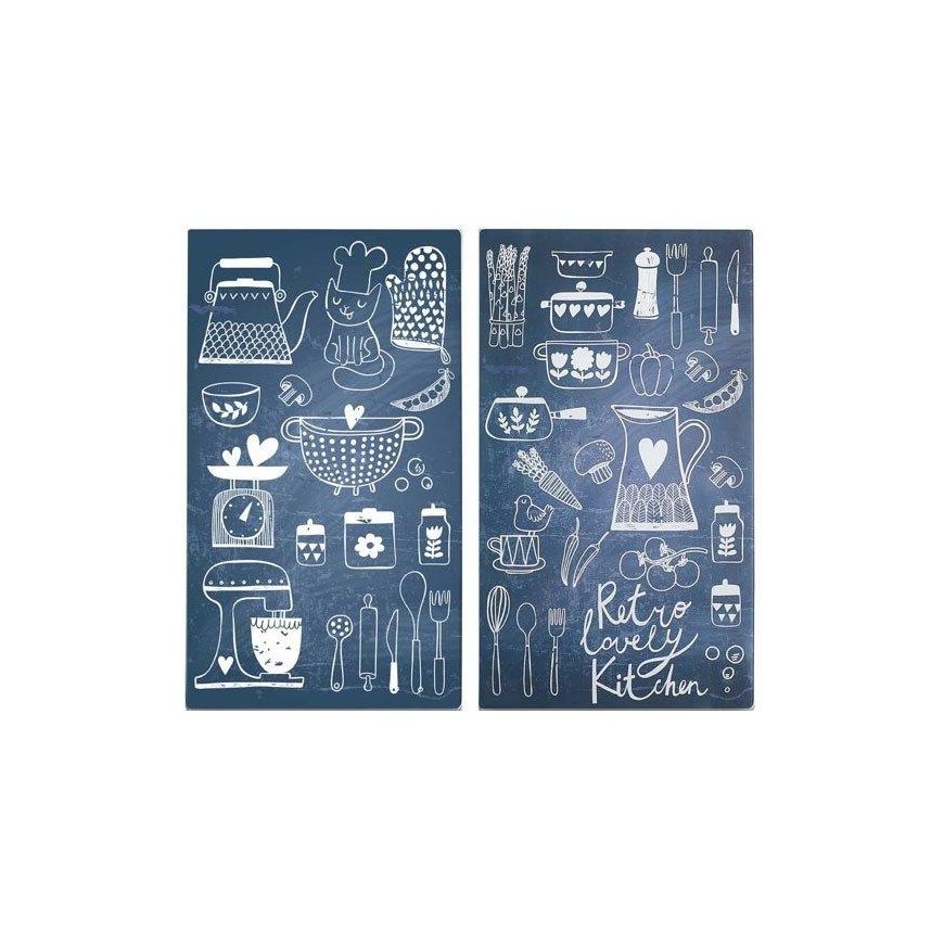 PIECES LOVELY KITCHEN stiklinės apsauginės plokštės viryklei — 2 vnt, ZELLER – 2