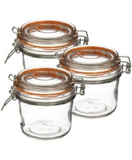 PIECES Glass jar with lid and clip, 350 ml, 3 pcs.