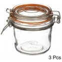 PIECES Glass jar with lid and clip, 350 ml, 3 pcs. PIECES Glass jar with lid and clip, 350 ml, 3 pcs.
