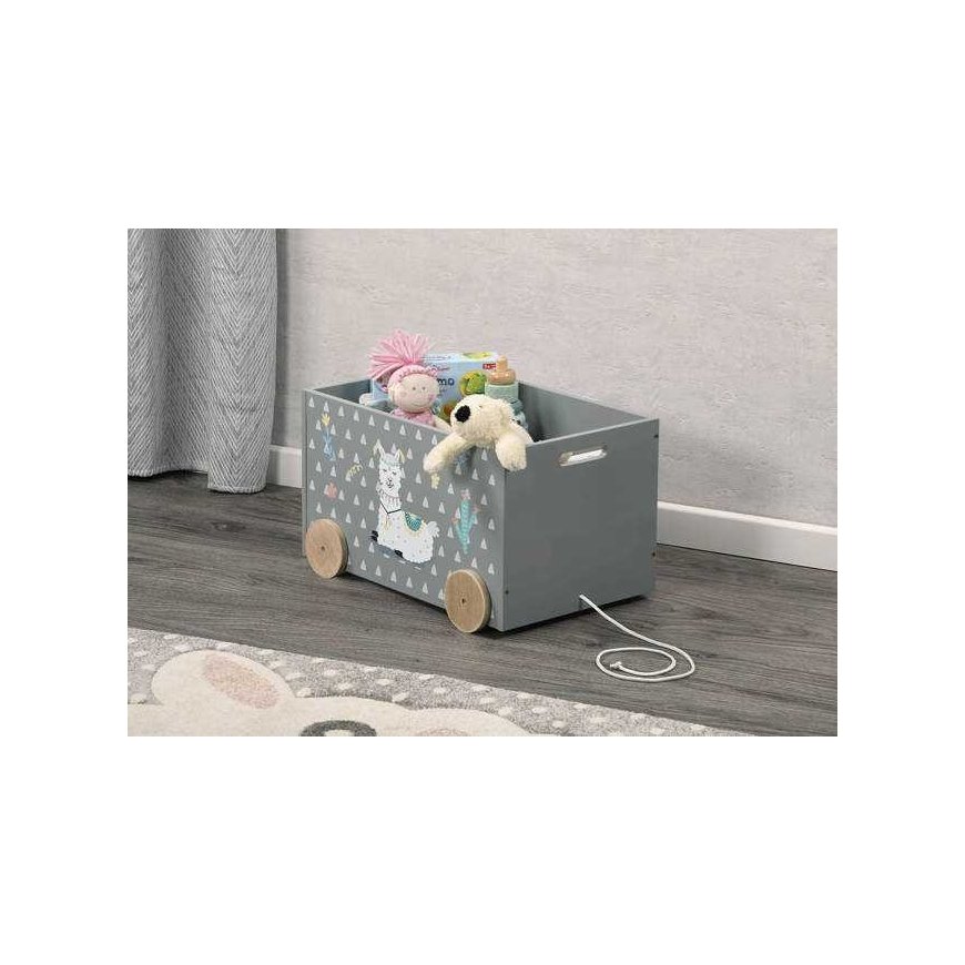 Toy box with handles, on wheels, alpaca, Kesper – 3