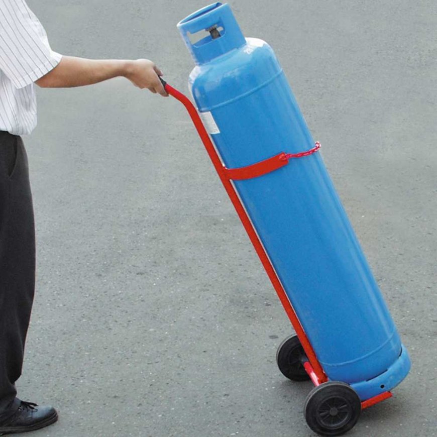 MEVA Welding trolley for gas cylinders, diameter 315 mm, red – 2