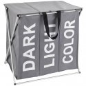 Three-compartment laundry basket, foldable laundry container TRIO TOP - 57 x 57 x 38, WENKO Three-compartment laundry basket, foldable laundry container TRIO TOP - 57 x 57 x 38, WENKO