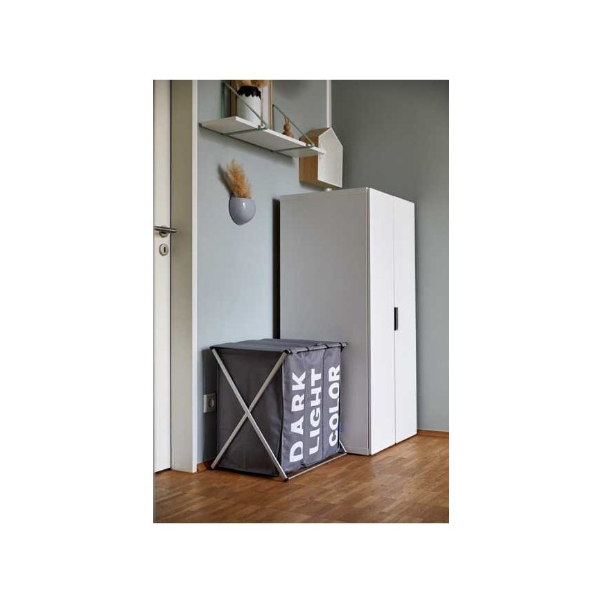 Three-compartment laundry basket, foldable laundry container TRIO TOP - 57 x 57 x 38, WENKO – 4