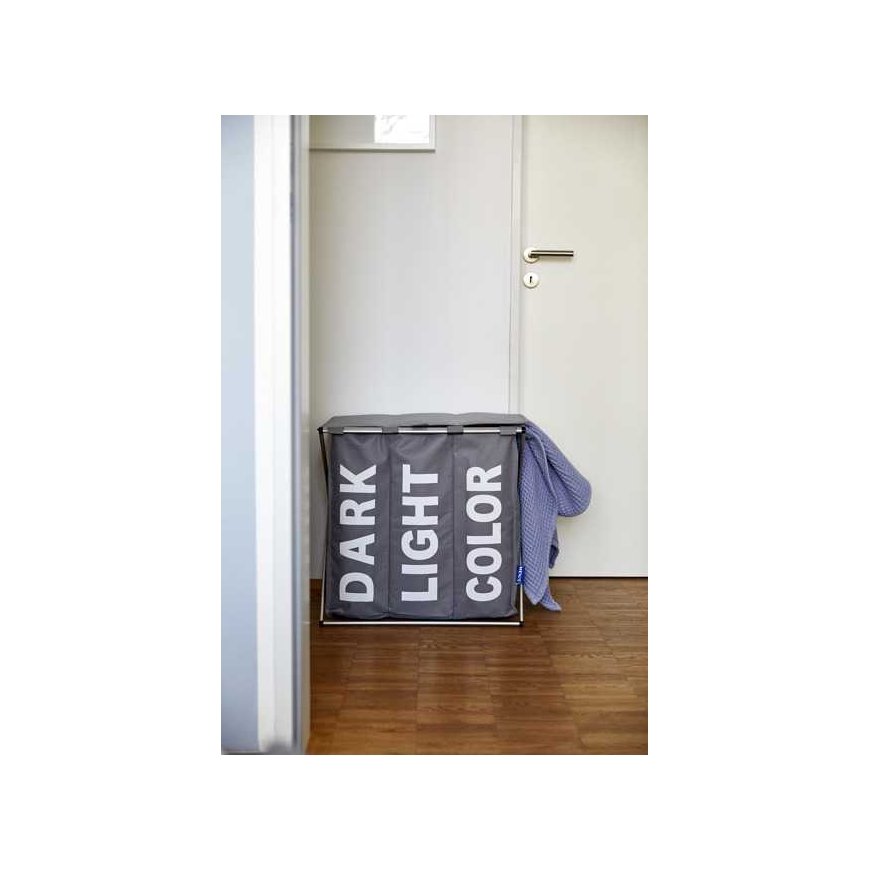 Three-compartment laundry basket, foldable laundry container TRIO TOP - 57 x 57 x 38, WENKO – 5