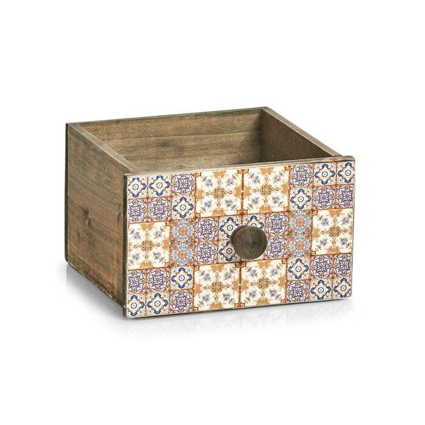 Decorative drawer for dishes, MOSAIC flowers, 17 x 18.5 x 11.5 cm, ZELLER
