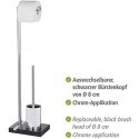Wenko, toilet brush, toilet roll holder, 20x74x15 cm polyresin / chrome noble black Wenko, toilet brush, toilet roll holder, 20x74x15 cm polyresin / chrome noble black