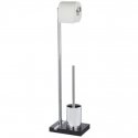 Wenko, toilet brush, toilet roll holder, 20x74x15 cm polyresin / chrome noble black Wenko, toilet brush, toilet roll holder, 20x74x15 cm polyresin / chrome noble black