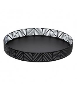 Decorative tray, Boho style for the kitchen, black, diameter 30 cm - Secret de Gourmet