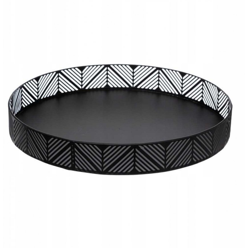 Decorative tray, Boho style for the kitchen, black, diameter 30 cm - Secret de Gourmet – 2