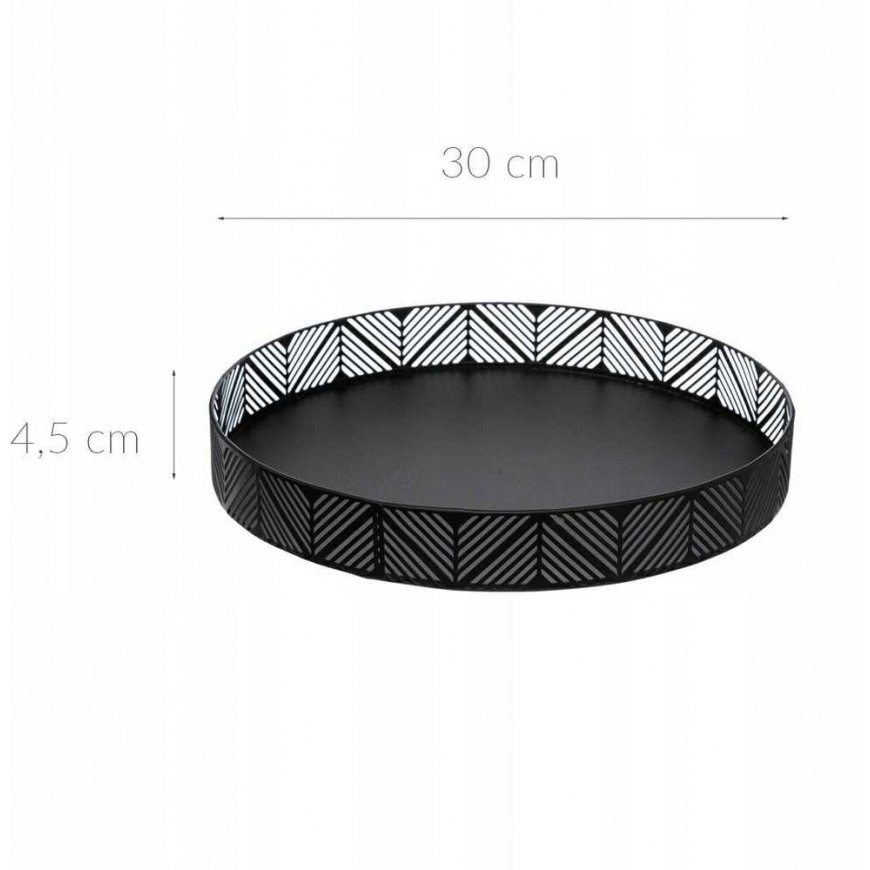Decorative tray, Boho style for the kitchen, black, diameter 30 cm - Secret de Gourmet – 3