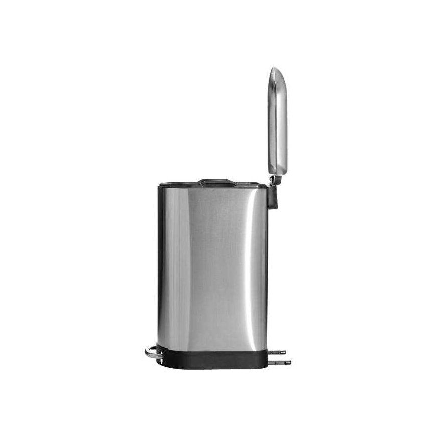 5five Simply Smart Steel Ariane narrow waste bin, stainless steel, with pedal, 30 l – 4