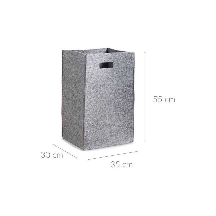Felt laundry basket - color gray, 35 x 30 x 55 cm, ZELLER – 2