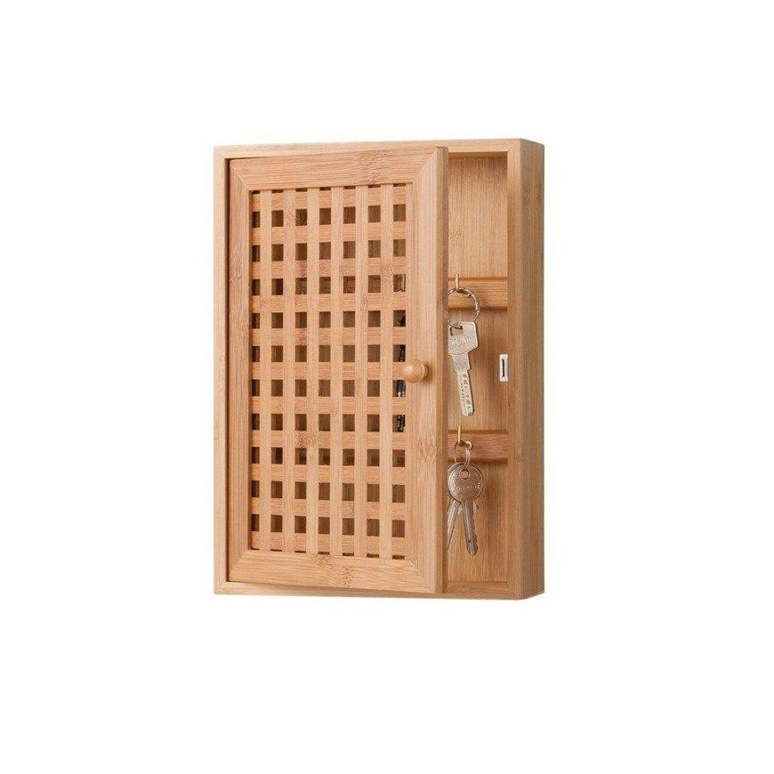 Zeller Bamboo Key Cabinet Case, Holder