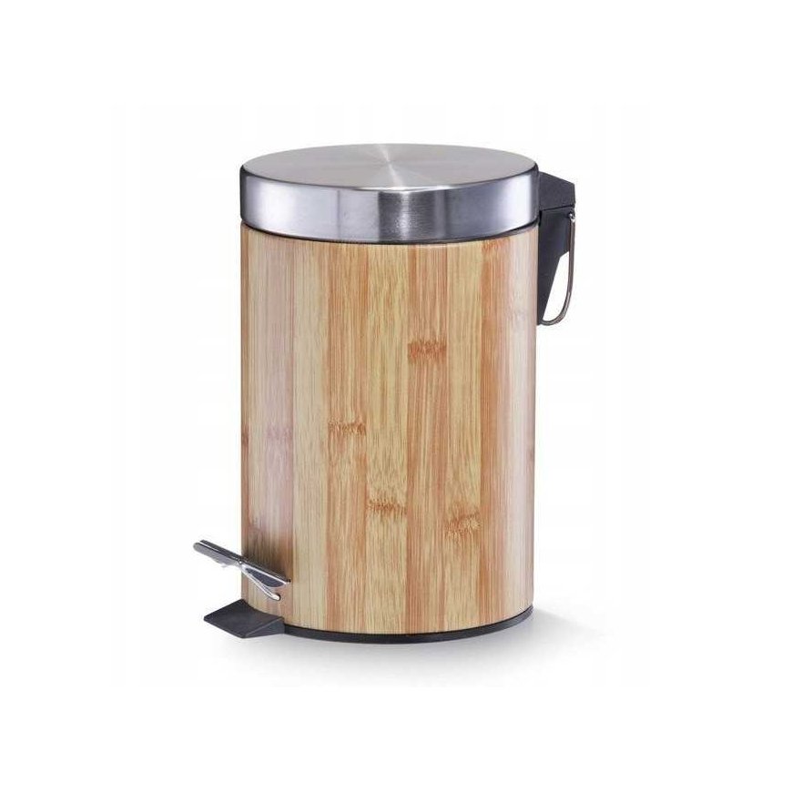 Zeller, Pedal Bin Metal 3 litraa ø17 x 26 cm bambu – 2