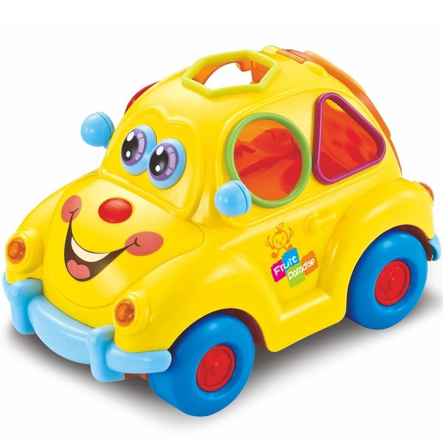 Hymyilevä hauska auto musiikilla