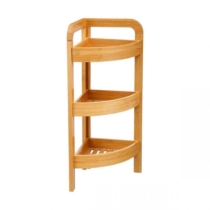Bamboo Bamboo shelf for the bathroom, corner shelf, Scandinavian shelf, bamboo shelf, bathroom furniture – 2