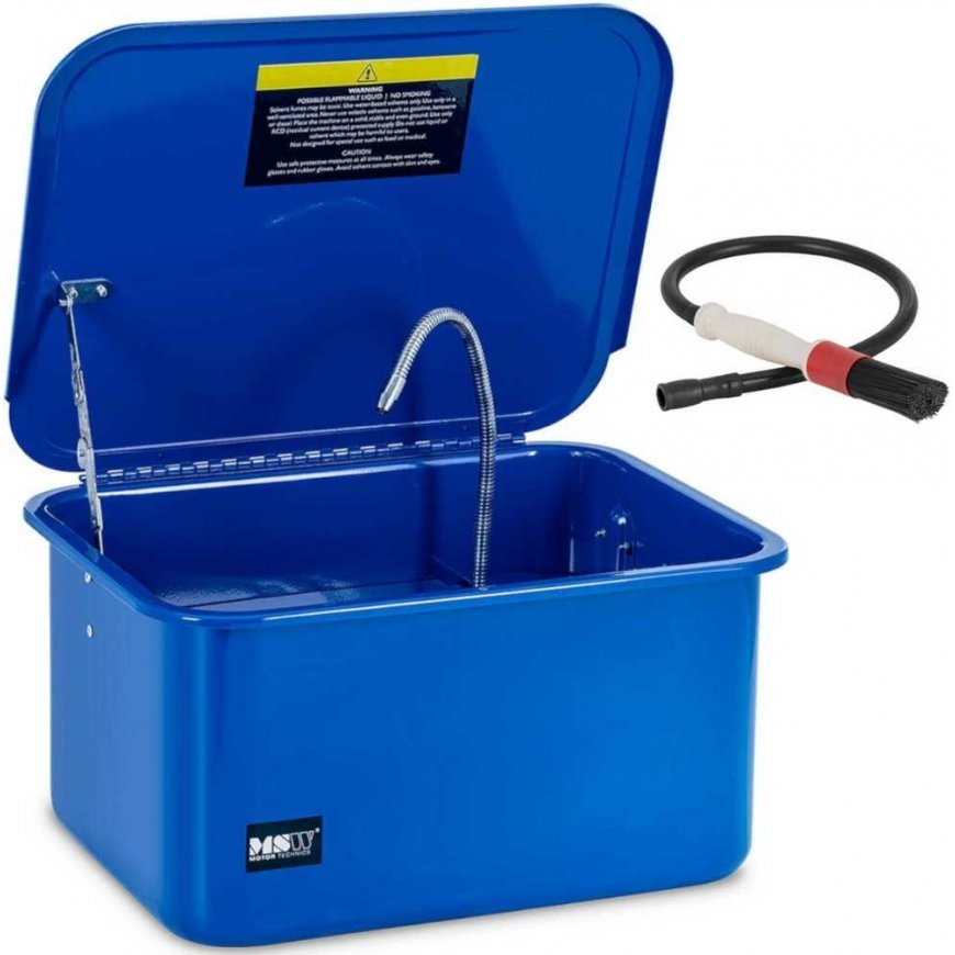 MSW Workshop washing unit with brush, 20 l, 3.3 l/min, blue