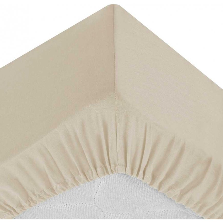 Atmosphera puuvillalakana kuminauhalla, 140 x 190 cm, puuvilla, beige – 4