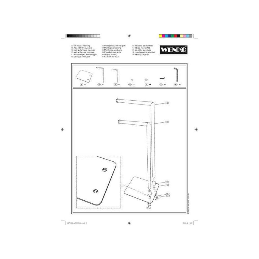 Wenko HELLA metalinė rankšluosčių kabykla, dvi rankos – 5