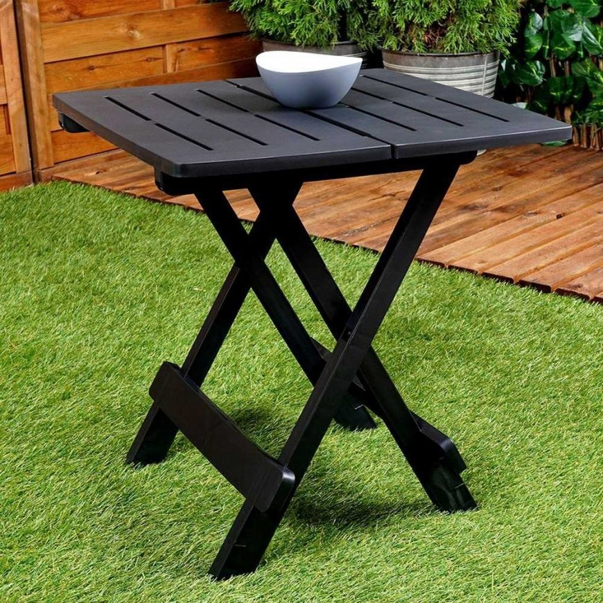 Kmtp Outdoor folding table black 44x44x50 cm – 3
