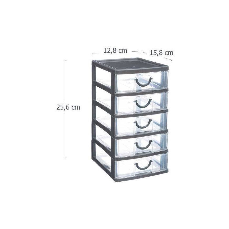 55 Simply Smart Thinking -organisaattoria 5 laatikolla, 13 x 16 x 26 cm, harmaa – 2