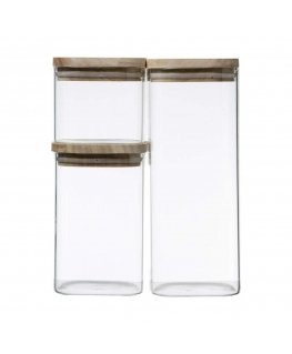 Secret De Gourmet Glass food containers, decorative jars with wooden lids