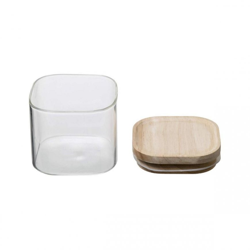 Secret De Gourmet Glass ruoka-astiat, koristepurkit puisilla kansilla – 2