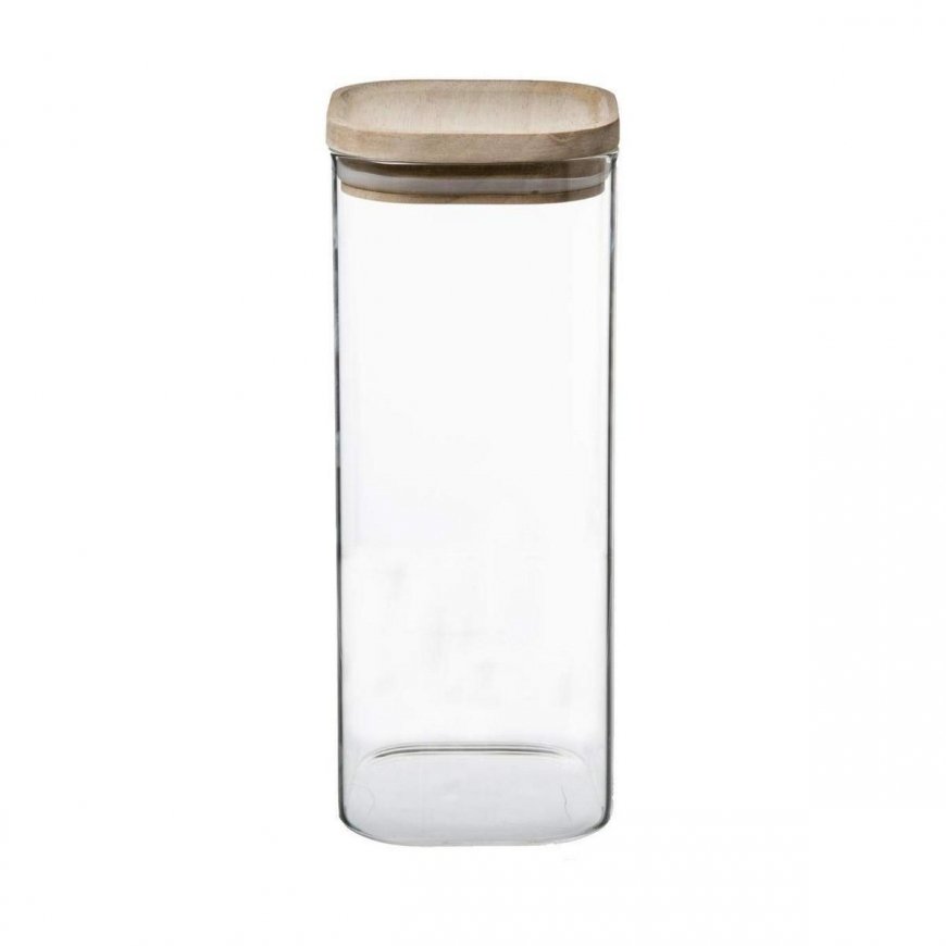 Secret De Gourmet Glass ruoka-astiat, koristepurkit puisilla kansilla – 5