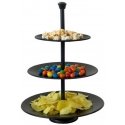 Erinomainen taloustavaroiden tarjoiluteline, 3 tasoa, musta, 36,5 cm Erinomainen taloustavaroiden tarjoiluteline, 3 tasoa, musta, 36,5 cm
