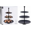 Erinomainen taloustavaroiden tarjoiluteline, 3 tasoa, musta, 36,5 cm Erinomainen taloustavaroiden tarjoiluteline, 3 tasoa, musta, 36,5 cm