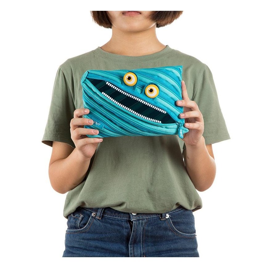 Pencil case ZIPIT Wildlings Jumbo Pouch, ZTMJ-WD-CRE, blue sp. – 3