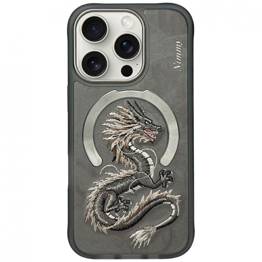 Nimmy Dragon MagSafe Apple iPhone 16 Pro -puhelinkotelo harmaalla värillä – 2