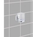 Wenko Weko "Quadro" toothbrush holder with vacuum holder, silver/transparent