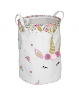 Atmosphera Toy basket Lisek, with pompoms, foldable, Ø 35 cm