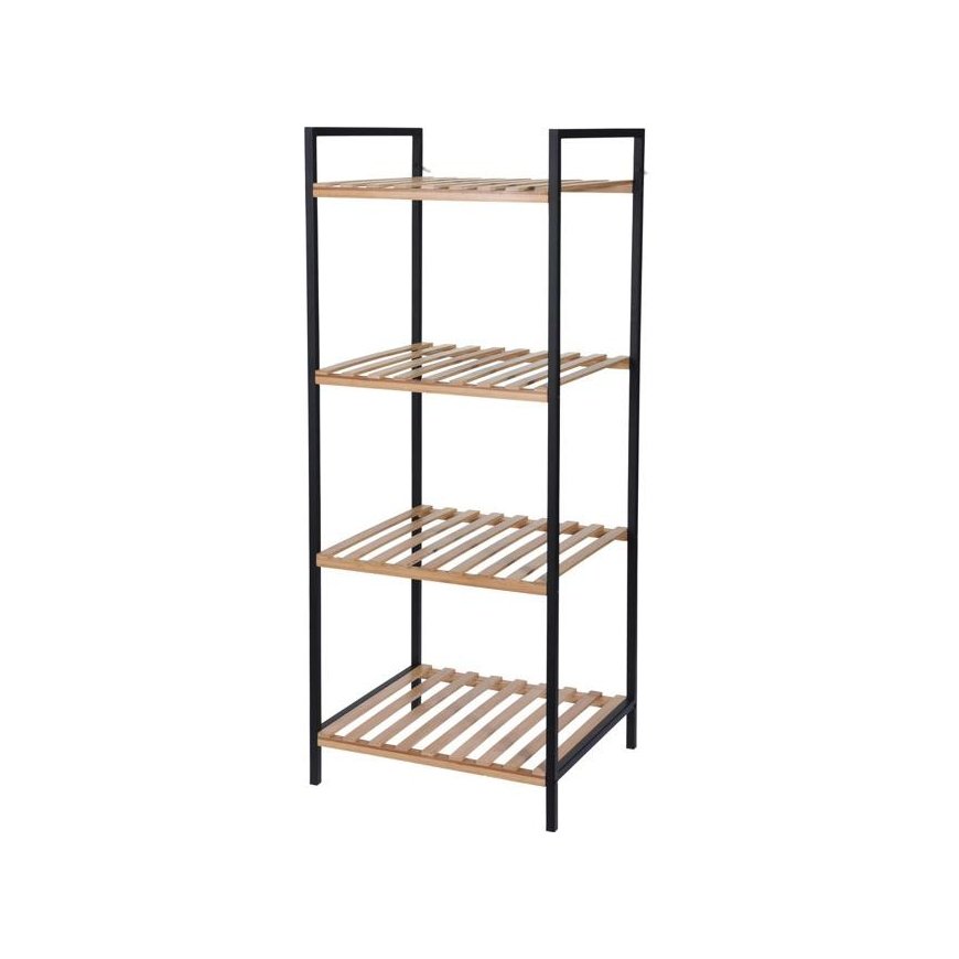 Bathroom Solutions Bamboo Bathroom Shelf, 4 Tiers, Bamboo, Bathroom Organizer