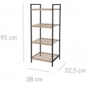 Bathroom Solutions Bamboo Bathroom Shelf, 4 Tiers, Bamboo, Bathroom Organizer