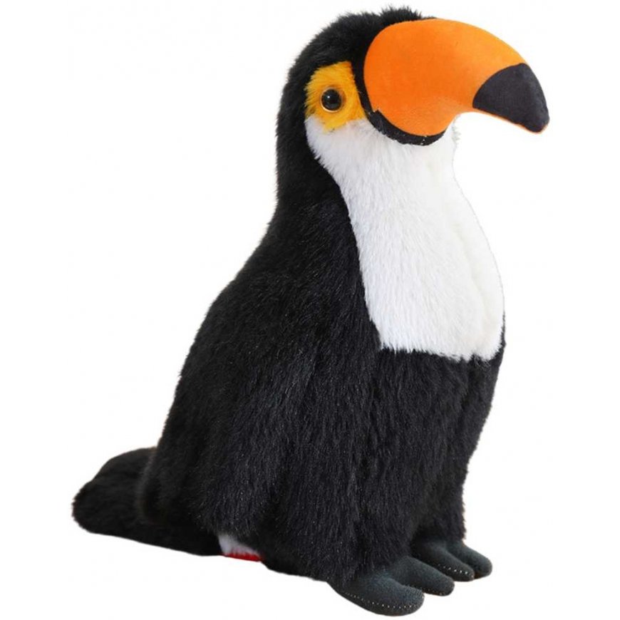Lean Toys Pliušinis Toucan Bird pliušinis žaislas talismanas Mielas žaislas baltas 35cm