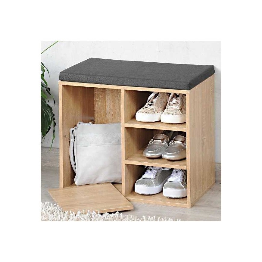 Kesper Shoe cabinet for the hallway, wooden chest of drawers with seat – 4