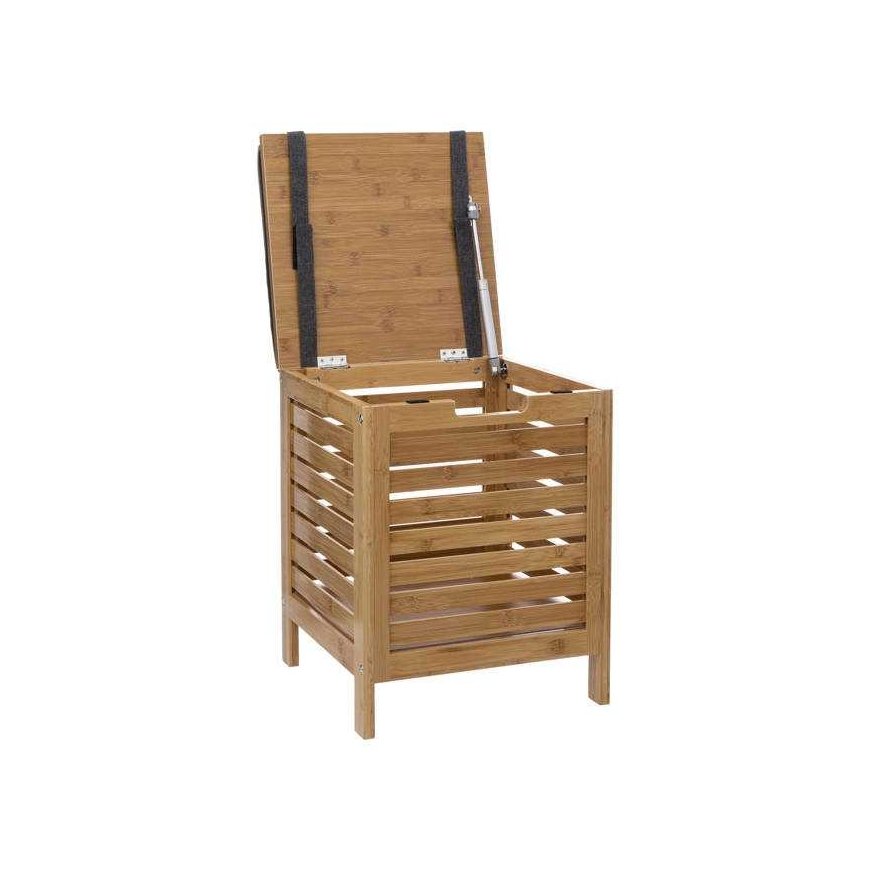 BAMBOO bathroom stool with laundry basket, 2in1 – 2