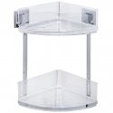 Corner bathroom shelf QUADRO, Vacuum-Loc, 2 levels, WENKO