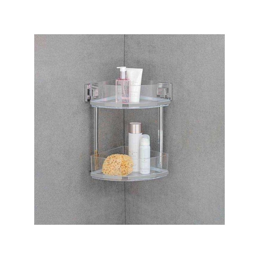 Kampinė lentyna vonios kambariui QUADRO, Vacuum-Loc, 2 lygių, WENKO – 2