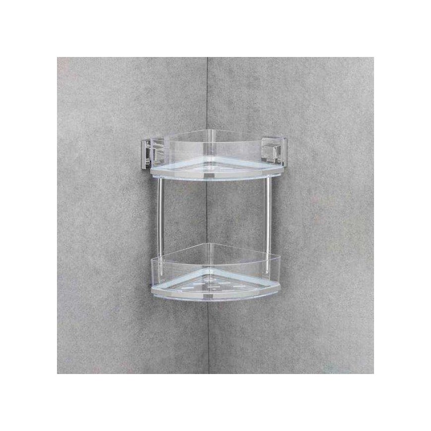 Kylpyhuoneen kulmahylly QUADRO, Vacuum-Loc, 2 tasoa, WENKO – 4